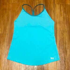 Under Armour Blue Fitted Heatgear Tank Top Size Small